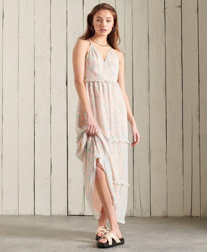 Superdry Margaux Maxi Dress Pink Women