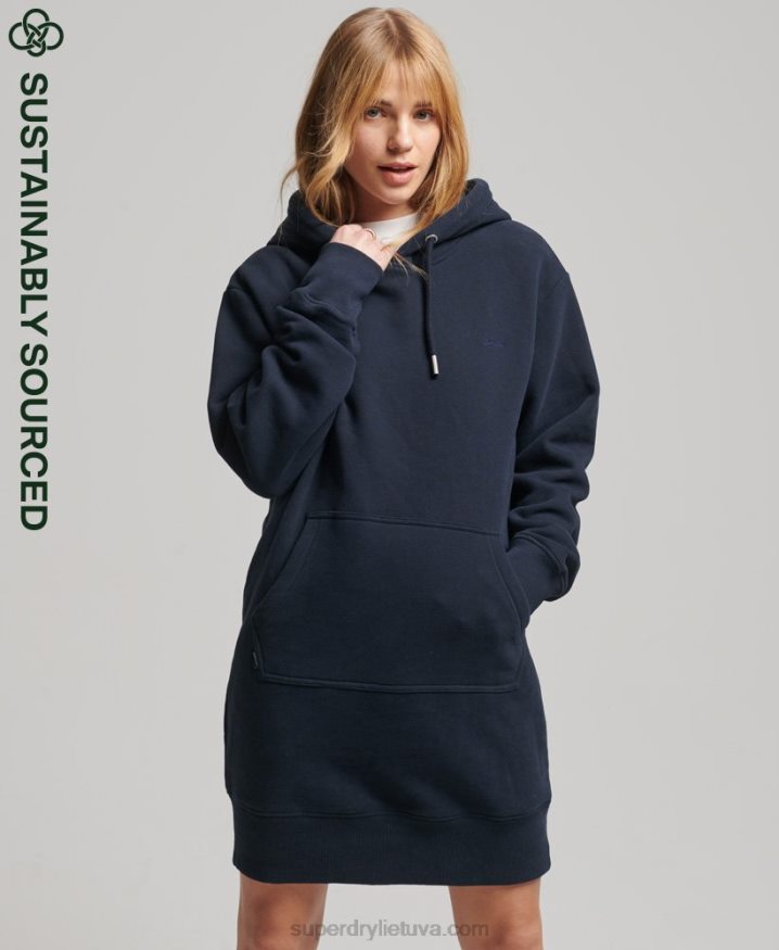 Superdry Organic Cotton Vintage Logo Hoodie Dress Navy Women Superdry Organic Cotton Vintage Logo Hoodie Dress Navy Women
