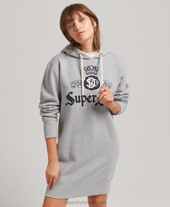 Superdry Pride in Craft Hoodie Dress Grey Women