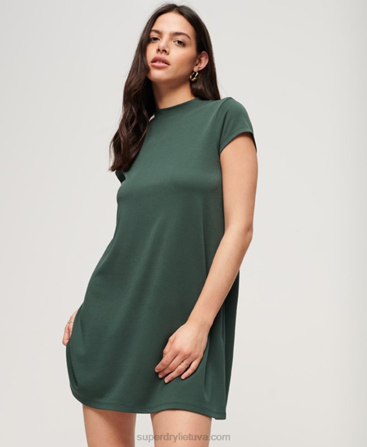 Superdry Short Sleeve A-line Mini Dress Green Women