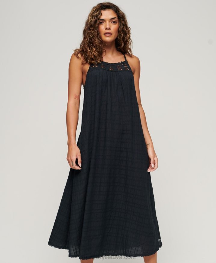 Superdry Vintage Long Halter Cami Dress Navy Women Superdry Vintage Long Halter Cami Dress Navy Women
