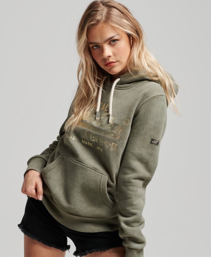 Superdry Embellished Hoodie Green Women