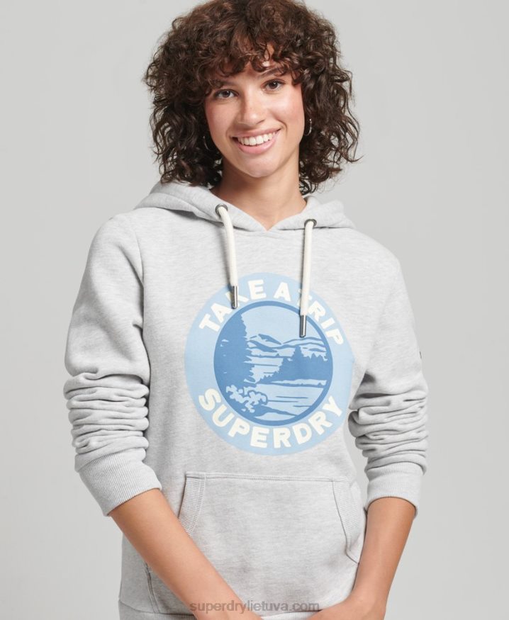 Superdry Travel Hoodie Light Grey Women