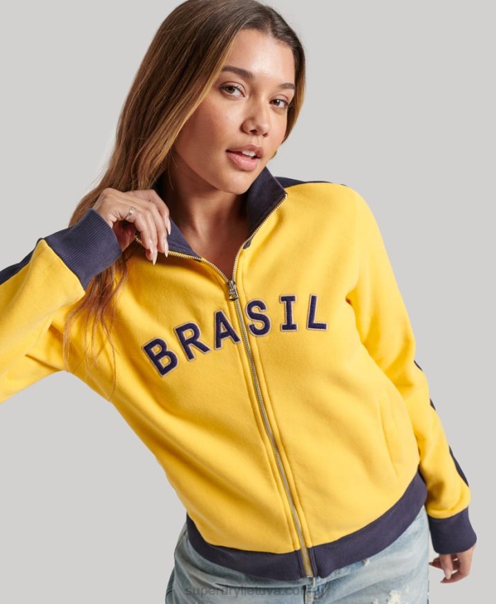 Superdry x Ringspun Football Brazil Track Top Yellow Women