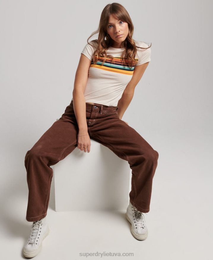 Superdry Contrast Carpenter Pants Brown Women