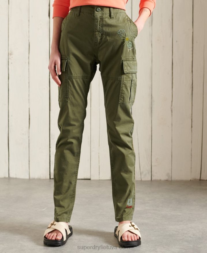 Superdry Slim Cargo Pants Green Women