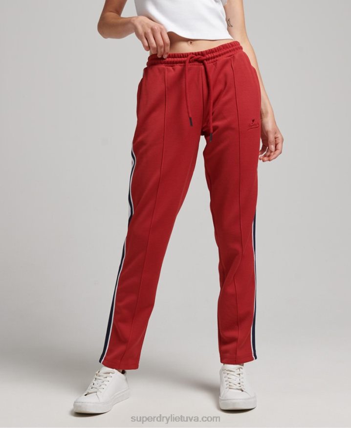 Superdry Tricot Track Trousers Red Women