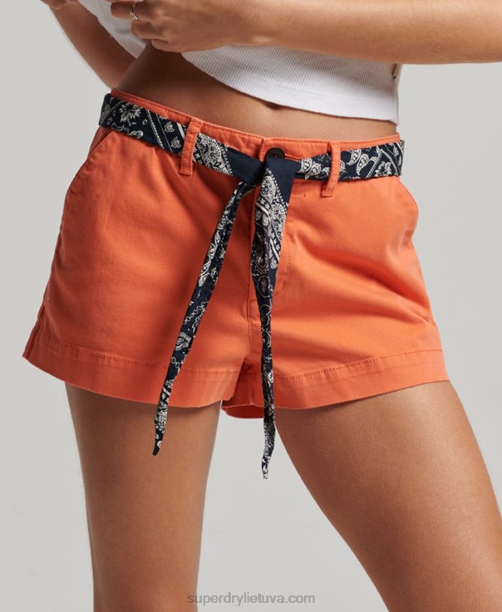 Superdry Chino Hot Shorts Coral Women Superdry Chino Hot Shorts Coral Women