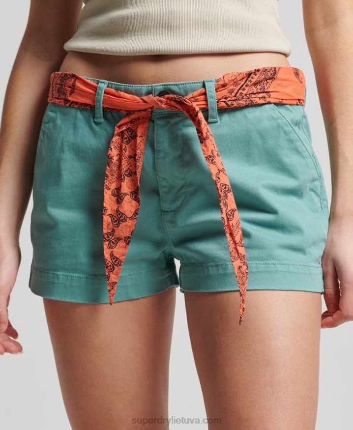 Superdry Chino Hot Shorts Green Women