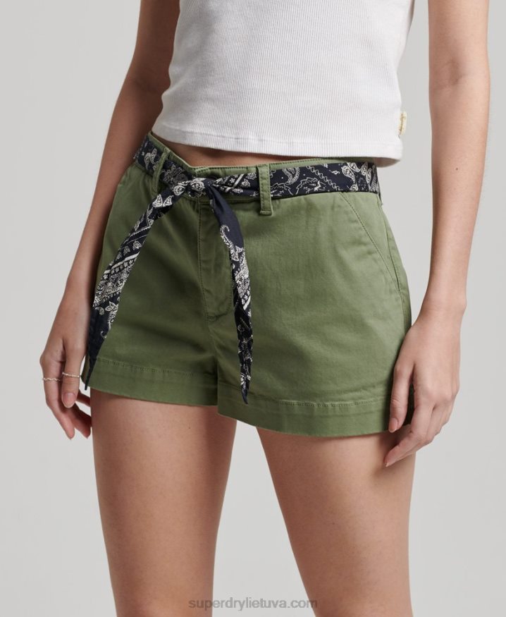 Superdry Chino Hot Shorts Khaki Women