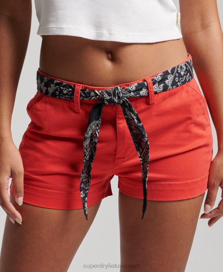 Superdry Chino Hot Shorts Red Women