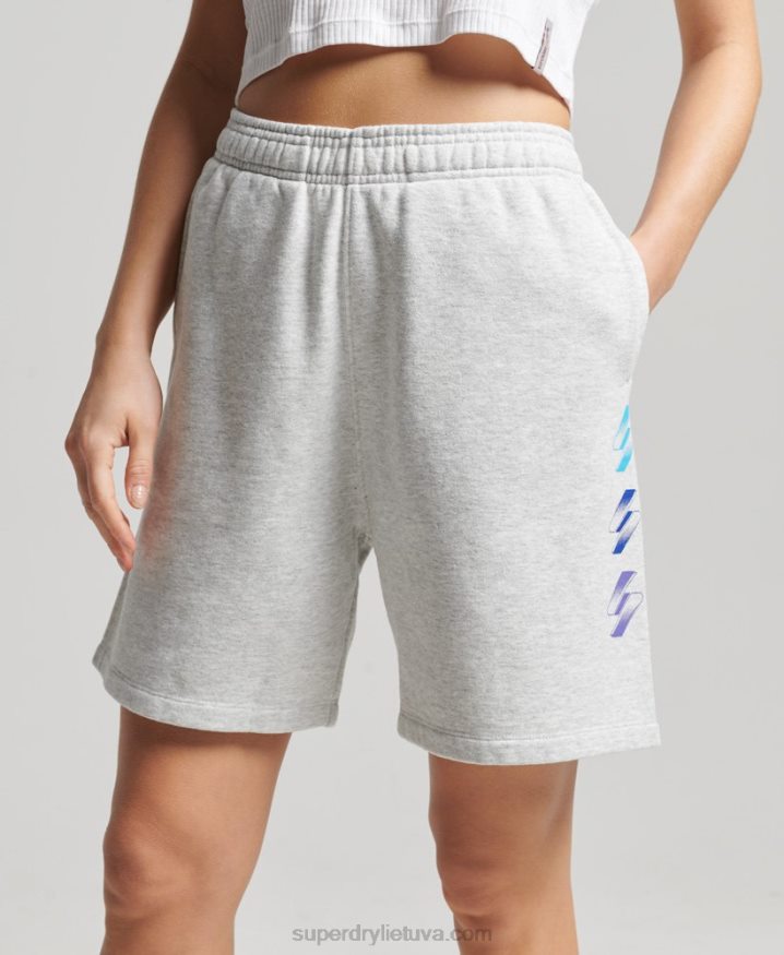 Superdry Halftone S Logo Boy Shorts Grey Women