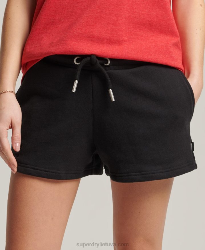 Superdry Organic Cotton Vintage Logo Jersey Shorts Black Women Superdry Organic Cotton Vintage Logo Jersey Shorts Black Women