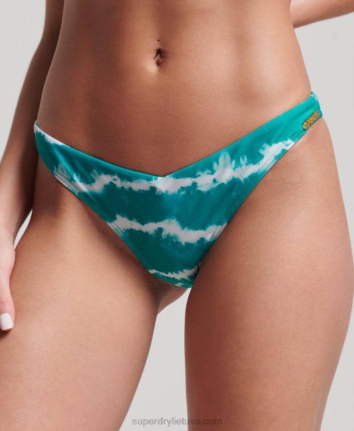 Superdry Tie Dye Recycled Bikini Briefs Green Women