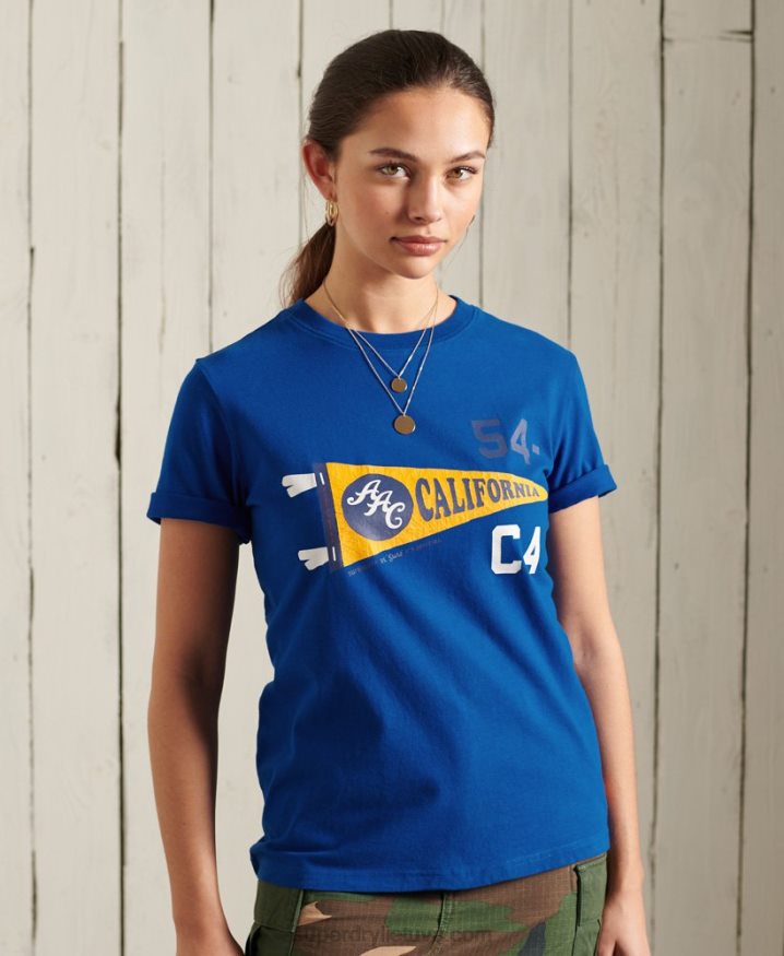 Superdry Athletic Association California Graphic T-Shirt Blue Women