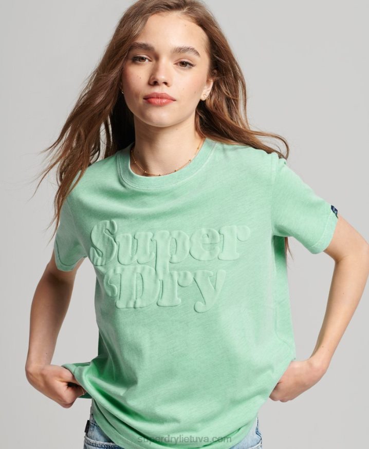 Superdry Cooper Classic 70s Logo T-Shirt Green Women