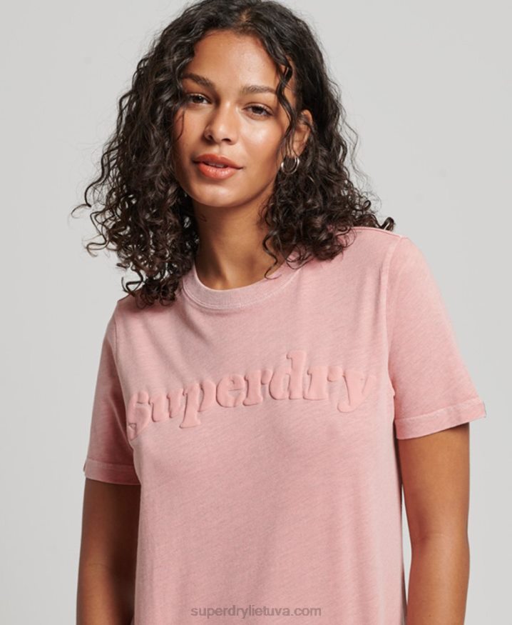 Superdry Cooper Classic 70s Logo T-Shirt Pink Women