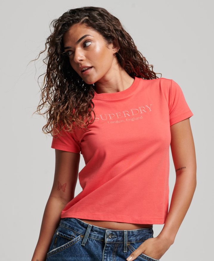 Superdry Graphic 90s T-Shirt Pink Women