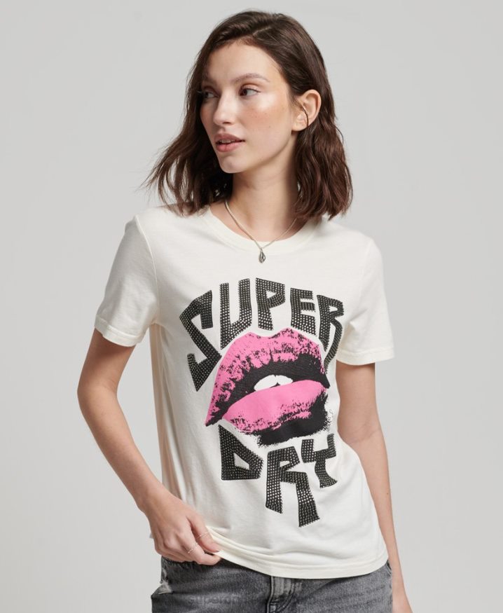 Superdry Lo-fi Poster T-Shirt White Women