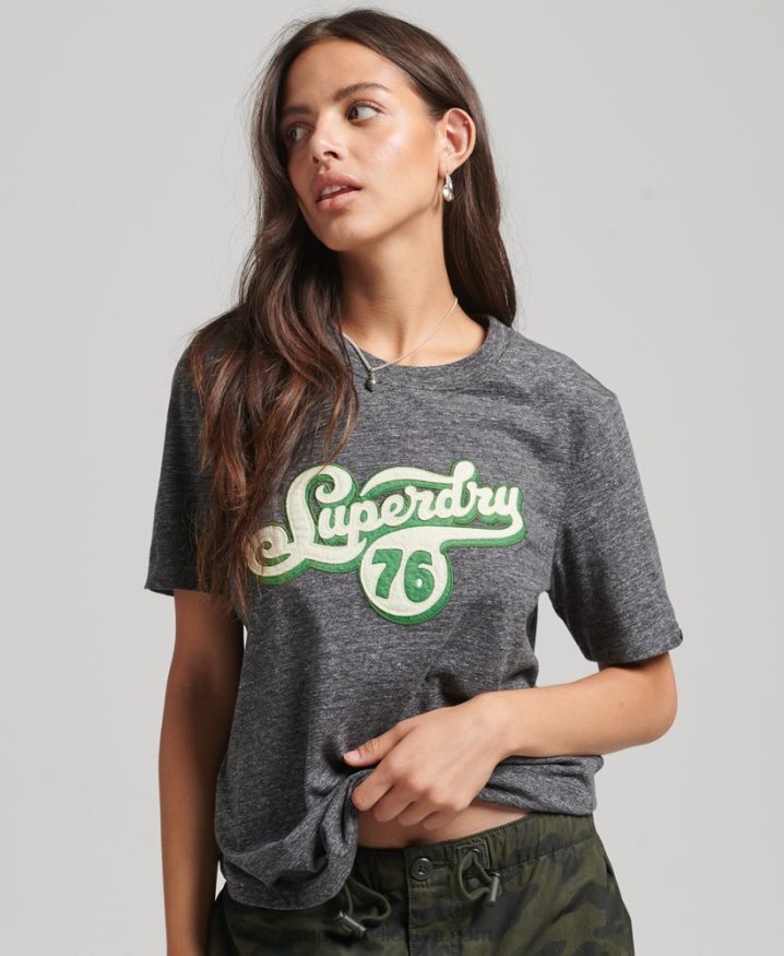 Superdry Nostalgia Script T-Shirt Dark Grey Women