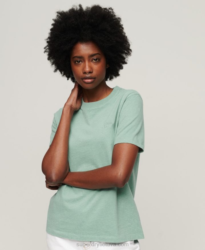 Superdry Organic Cotton Vintage Logo Embroidered T-Shirt Green Women Superdry Organic Cotton Vintage Logo Embroidered T-Shirt Green Women