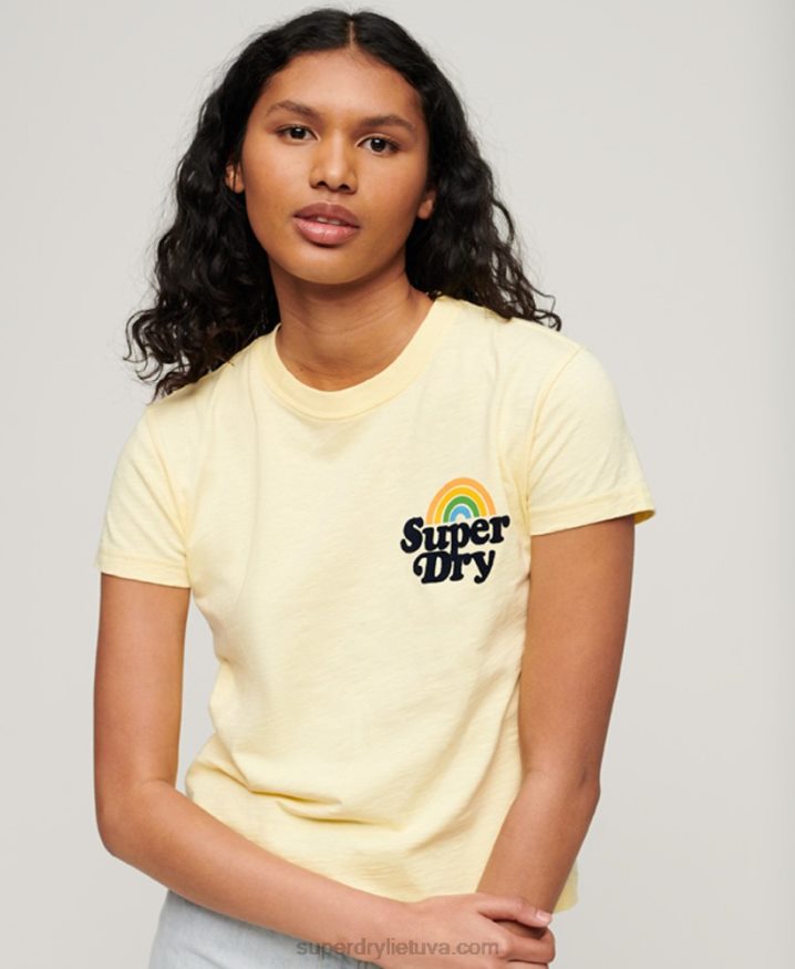 Superdry Rainbow 90s T-Shirt Yellow Women