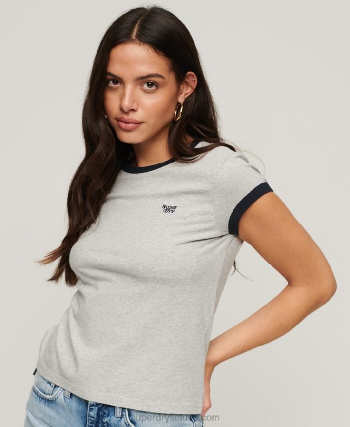 Superdry Ringer T-Shirt Dark Grey Women