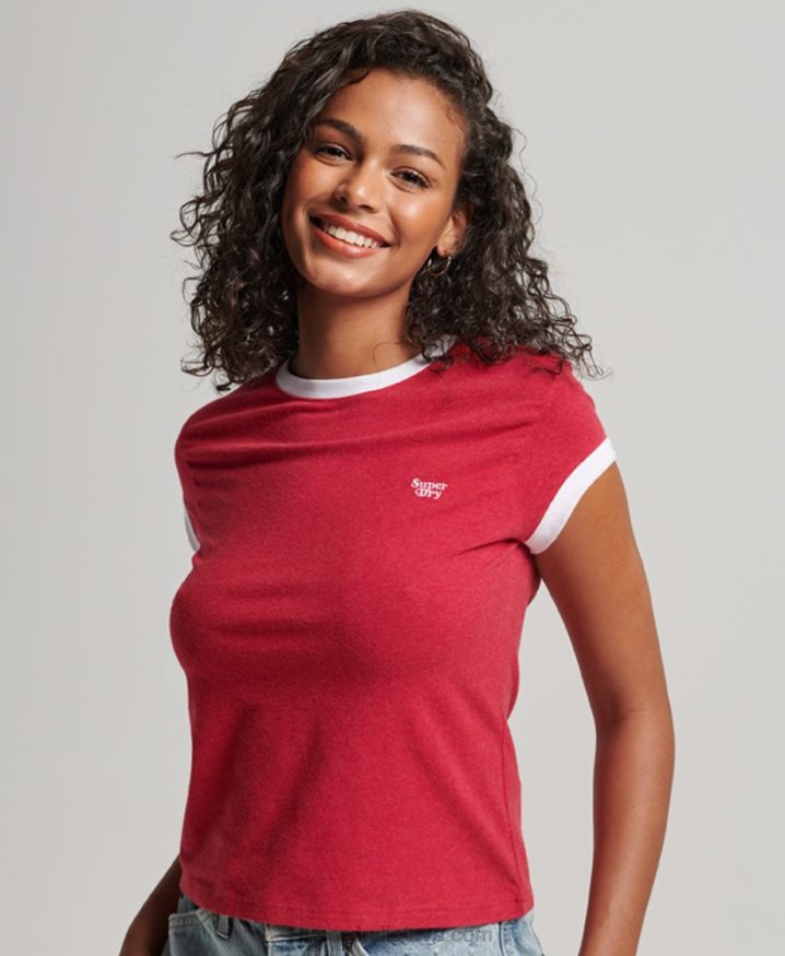 Superdry Ringer T-Shirt Red Women