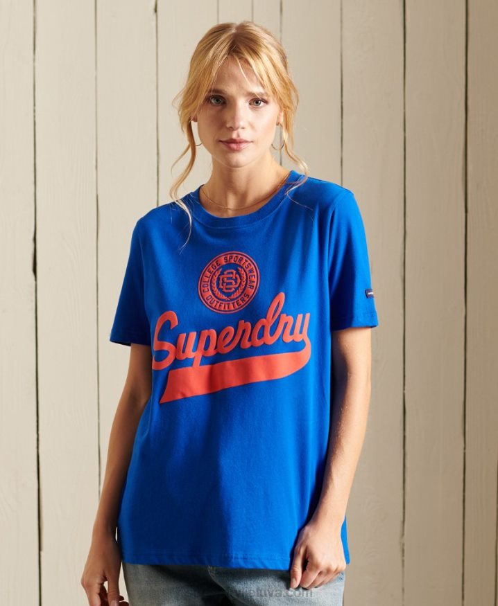 Superdry Script Style College T-Shirt Blue Women