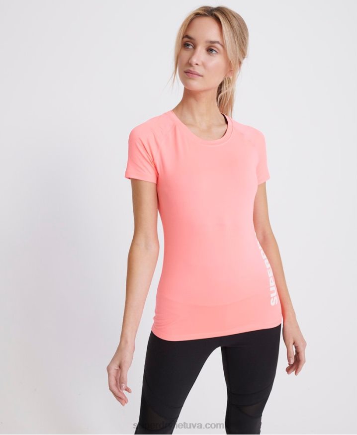 Superdry Training Essential T-Shirt Coral Women