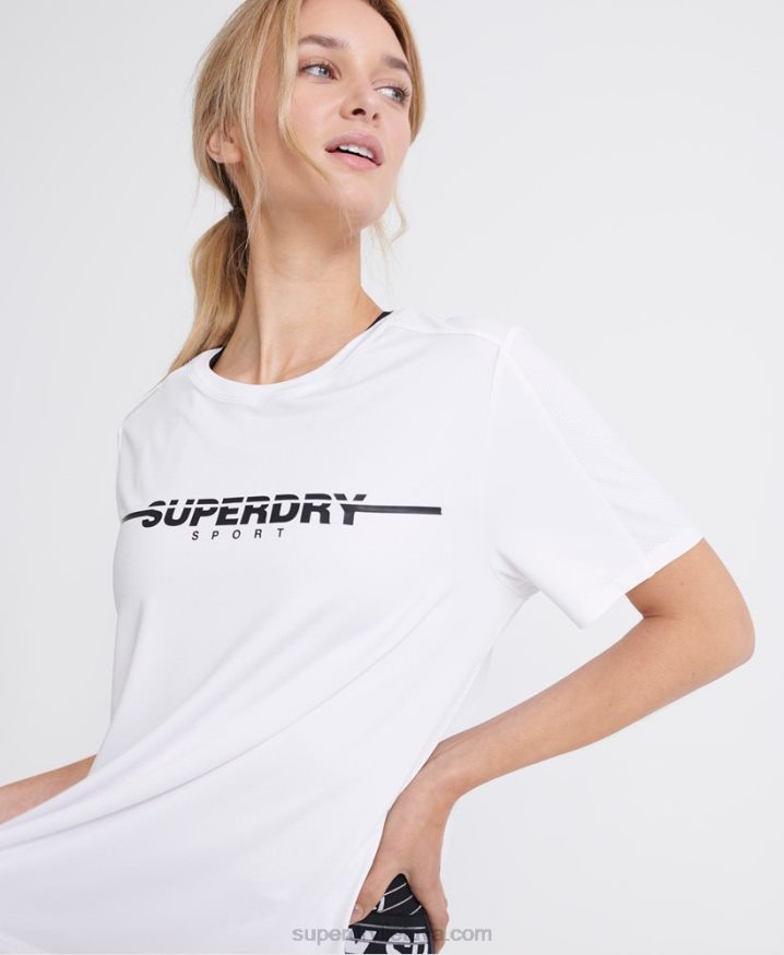 Superdry Training Gym T-shirt White Women