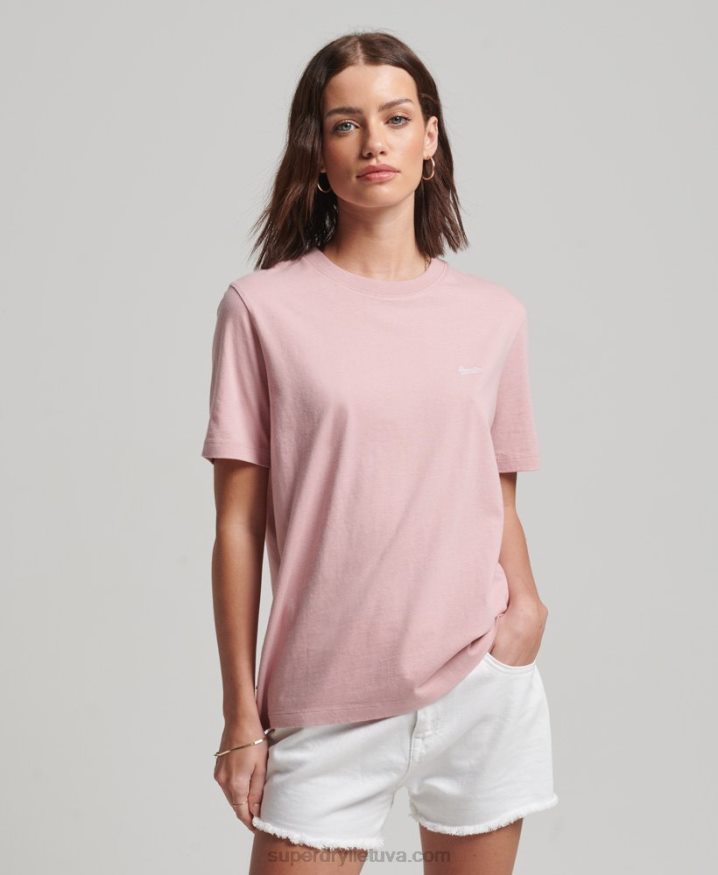 Superdry Vintage Logo Embroidered T-Shirt Pink Women Superdry Vintage Logo Embroidered T-Shirt Pink Women