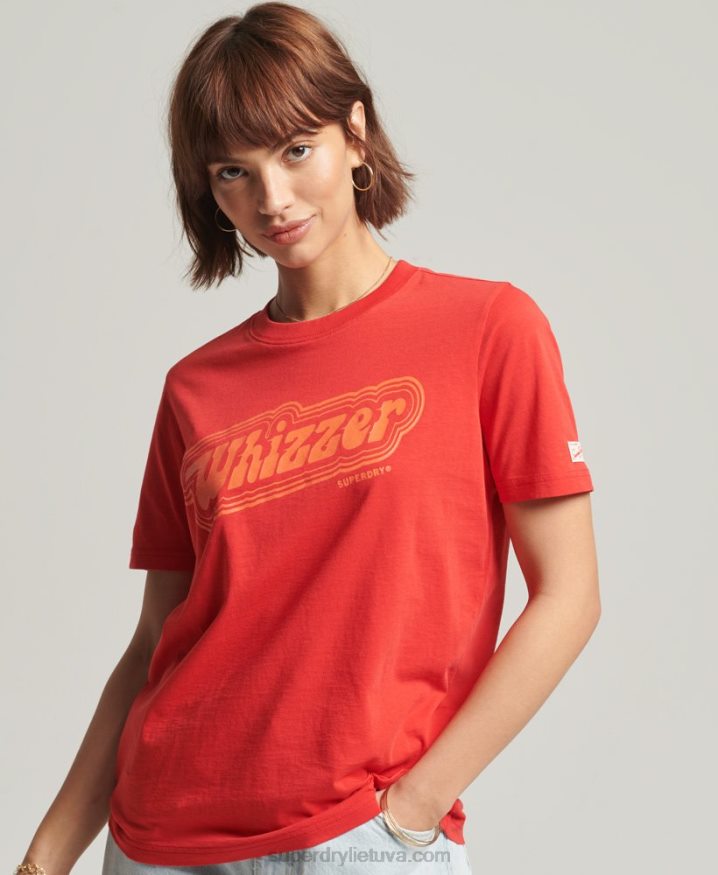 Superdry Vintage My Generation T-Shirt Red Women Superdry Vintage My Generation T-Shirt Red Women