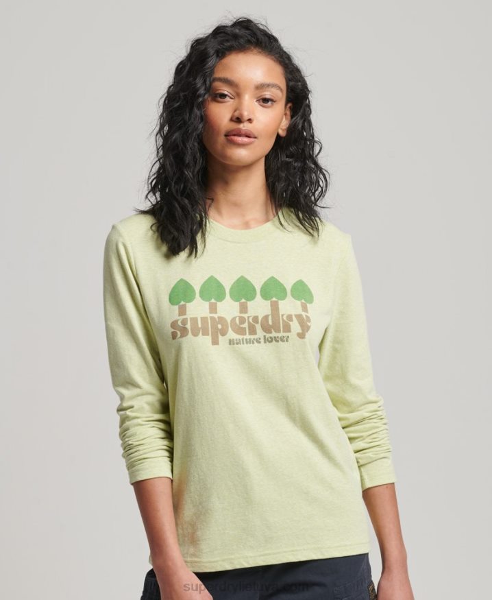 Superdry Vintage Nostalgia Long Sleeve Top Green Women Superdry Vintage Nostalgia Long Sleeve Top Green Women
