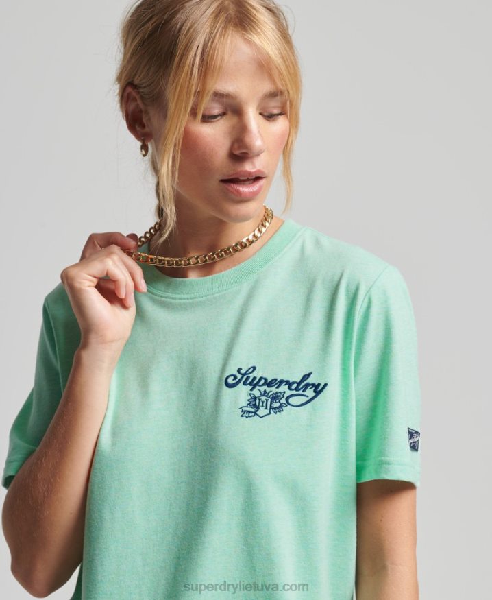 Superdry Vintage Pride In Craft T-Shirt Green Women Superdry Vintage Pride In Craft T-Shirt Green Women