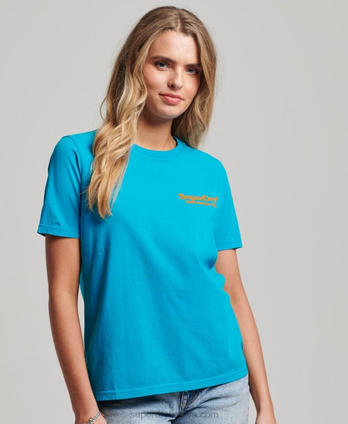 Superdry Vintage Venue T-Shirt Blue Women Superdry Vintage Venue T-Shirt Blue Women