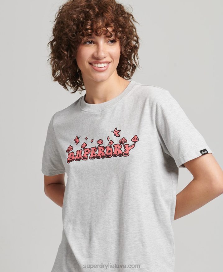 Superdry Woodland Graphic T-Shirt Light Grey Women