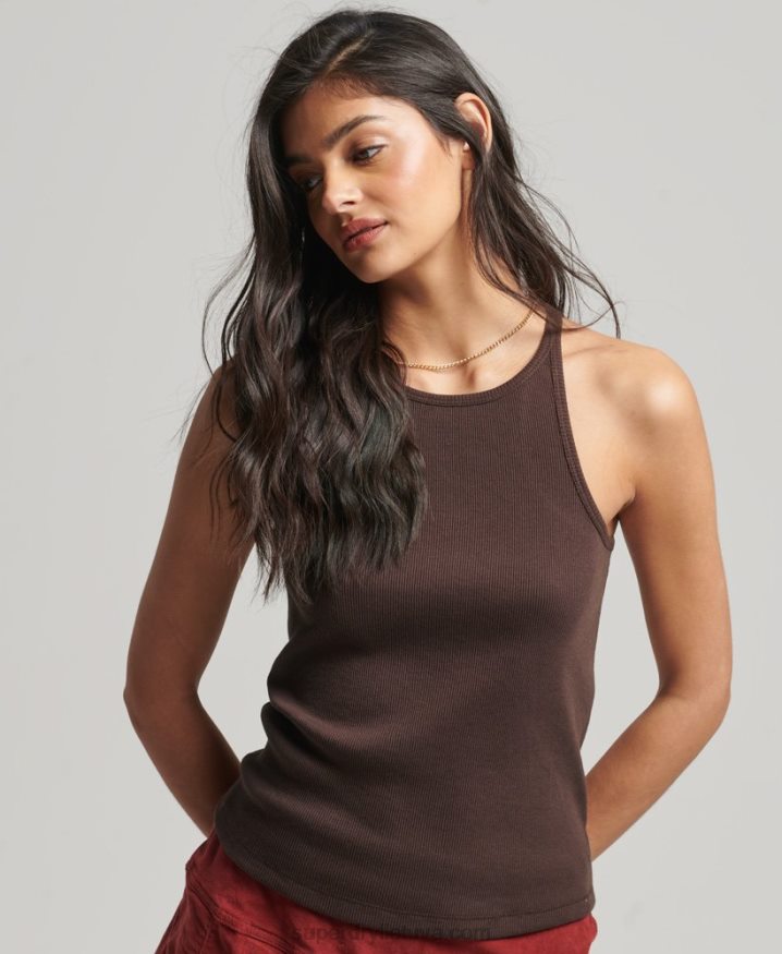 Superdry Racer Vest Top Brown Women