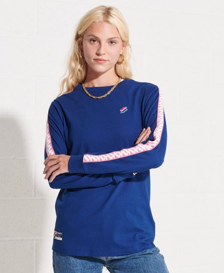 Superdry Code Logo Top Navy Women