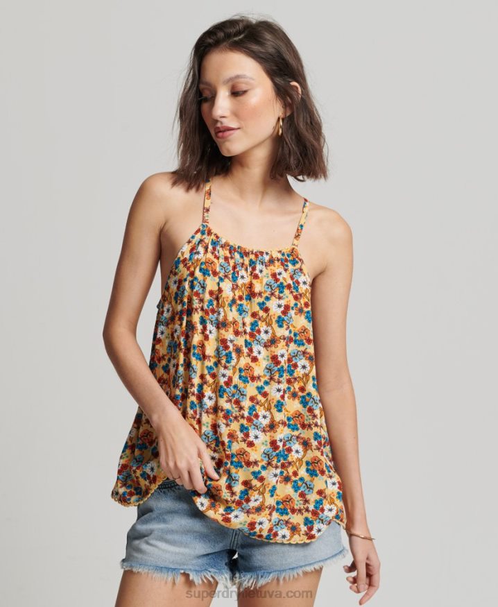 Superdry Halter Beach Cami Top Yellow Women