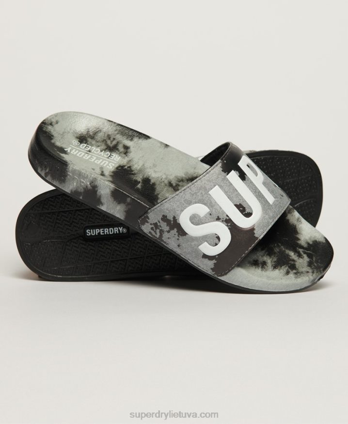 Superdry Tie Dye Vegan Sliders Black Women